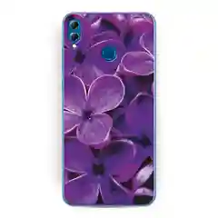 Вишнёвый силиконовый чехол на Honor 8X / Хонор 8Х прозрачный, с рисунком, защита камеры