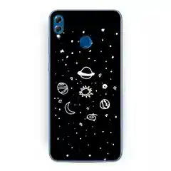 Зеленый силиконовый чехол на Honor 8X / Хонор 8Х прозрачный, с рисунком, защита камеры