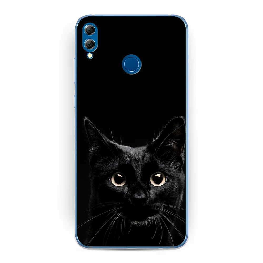 Зелёный хаки силиконовый чехол на Honor 8X / Хонор 8Х прозрачный, с рисунком, защита камеры