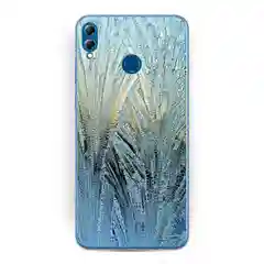 Небесно-голубой силиконовый чехол на Honor 8X / Хонор 8Х прозрачный, с рисунком, защита камеры