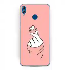 Пастельно-коралловый силиконовый чехол на Honor 8X / Хонор 8Х прозрачный, с рисунком, защита камеры