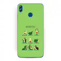 Салатовый силиконовый чехол на Honor 8X / Хонор 8Х прозрачный, с рисунком, защита камеры