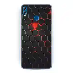 Тёмно-бордовый силиконовый чехол на Honor 8X / Хонор 8Х прозрачный, с рисунком, защита камеры