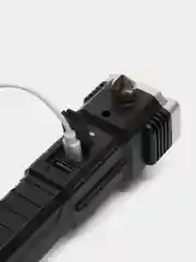 Серебряный фонарик многофункциональный , с зарядкой от USB, удобный в руке, с магнитом, резаком