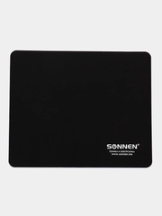 Коврик для мыши Sonnen Black, резина + ткань, 220х180х3 мм, 513309