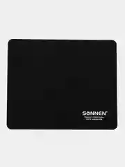 Коврик для мыши Sonnen Black, резина + ткань, 220х180х3 мм, 513309