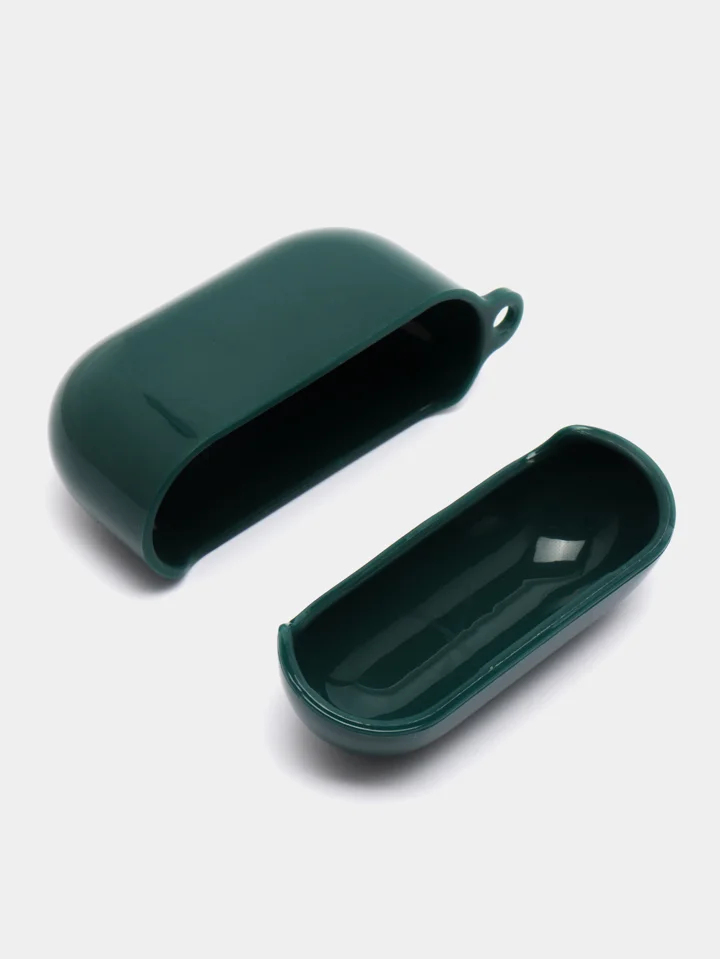 Тёмно-зелёный чехол для наушников AirPods 1 / Pro 2 / 3, силиконовый