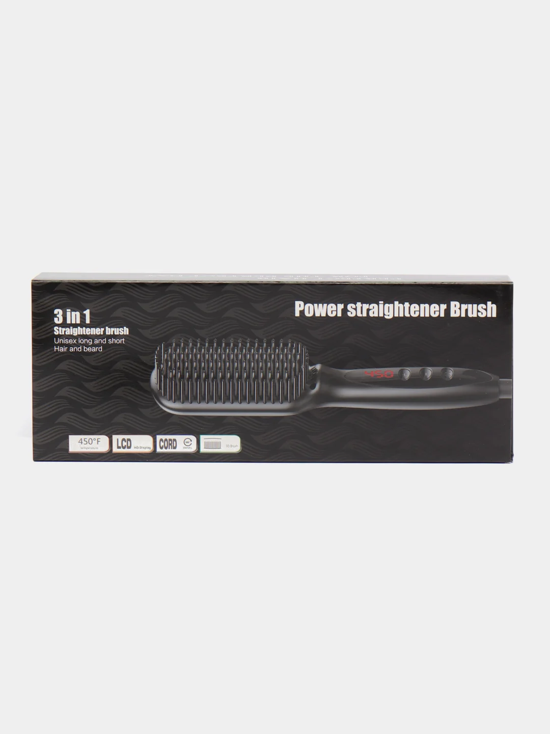 Расческа выпрямитель для волос Hair Straightener Brush 105A, черный