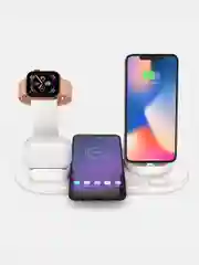 Белый беспроводная зарядка, док-станция для iPhone, Android, iWatch и AirPods