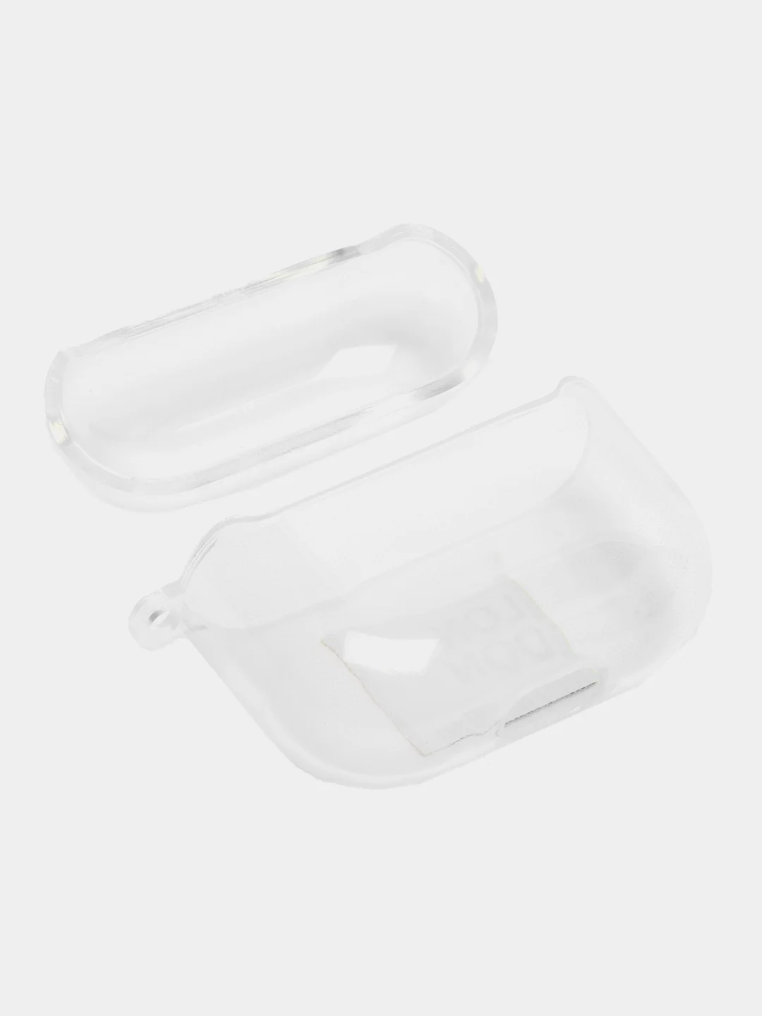 Светло-жёлтый чехол для наушников Apple AirPods 3 силиконовый прозрачный принт Nike / Найк