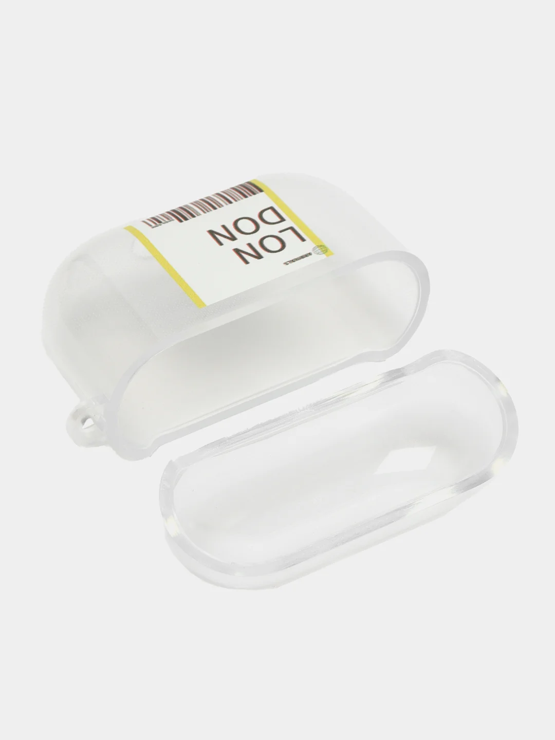 Светло-жёлтый чехол для наушников Apple AirPods 3 силиконовый прозрачный принт Nike / Найк