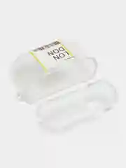 Светло-жёлтый чехол для наушников Apple AirPods 3 силиконовый прозрачный принт Nike / Найк