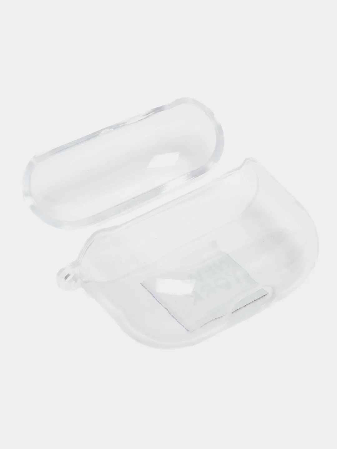 Светло-синий чехол для наушников Apple AirPods 3 силиконовый прозрачный принт Nike / Найк