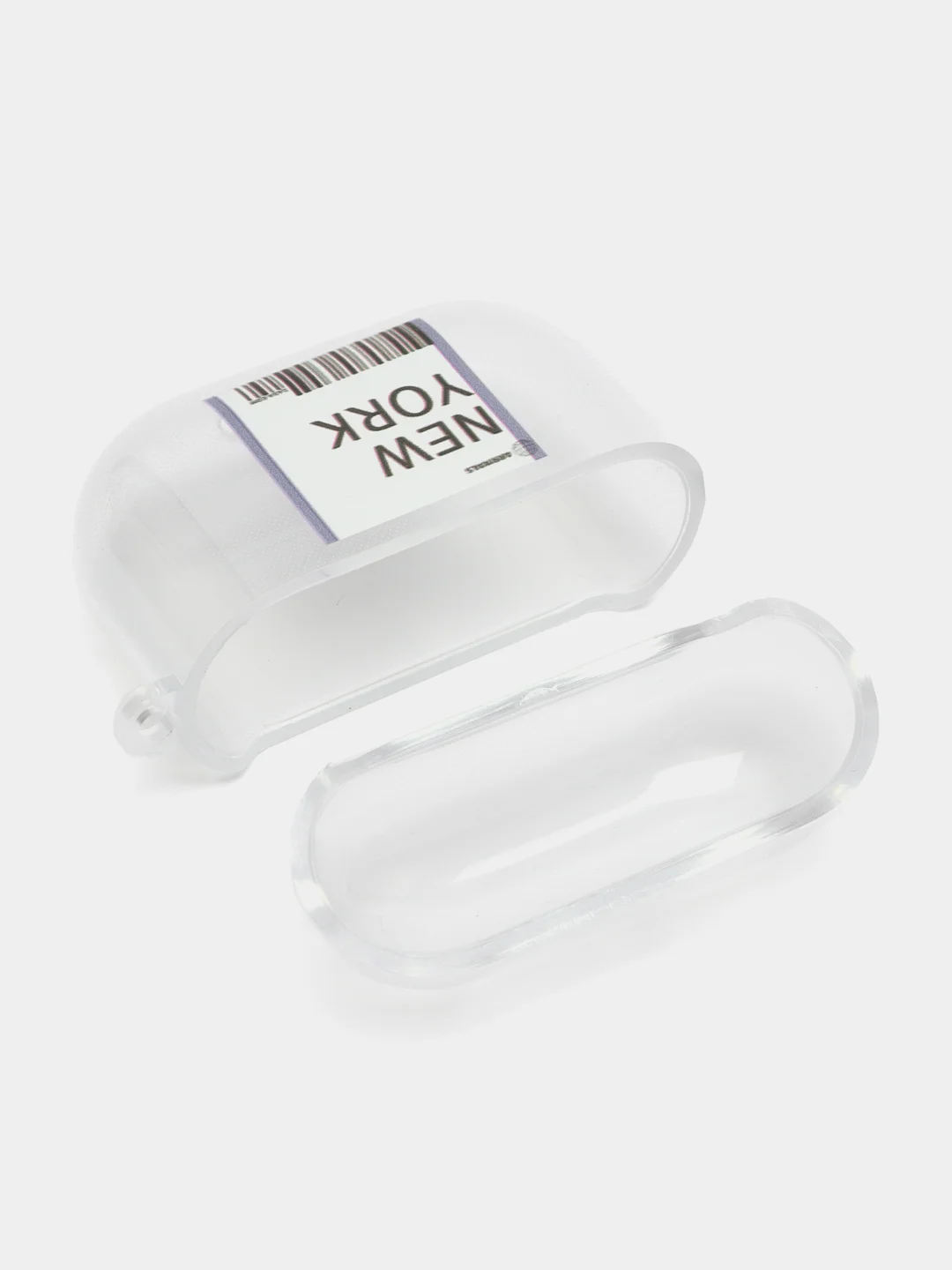 Светло-синий чехол для наушников Apple AirPods 3 силиконовый прозрачный принт Nike / Найк