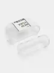 Светло-синий чехол для наушников Apple AirPods 3 силиконовый прозрачный принт Nike / Найк