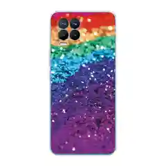 Багровый силиконовый чехол на Oppo Realme 8/8 Pro / Оппо Реалми 8/8 Про прозрачный, с рисунком
