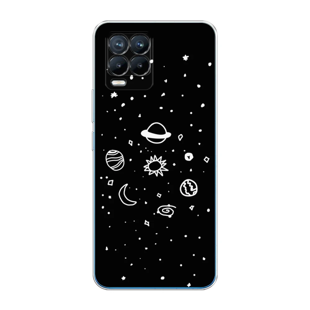 Зеленый силиконовый чехол на Oppo Realme 8/8 Pro / Оппо Реалми 8/8 Про прозрачный, с рисунком