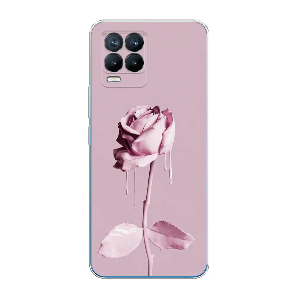 Коралловый меланж силиконовый чехол на Oppo Realme 8/8 Pro / Оппо Реалми 8/8 Про прозрачный, с рисунком