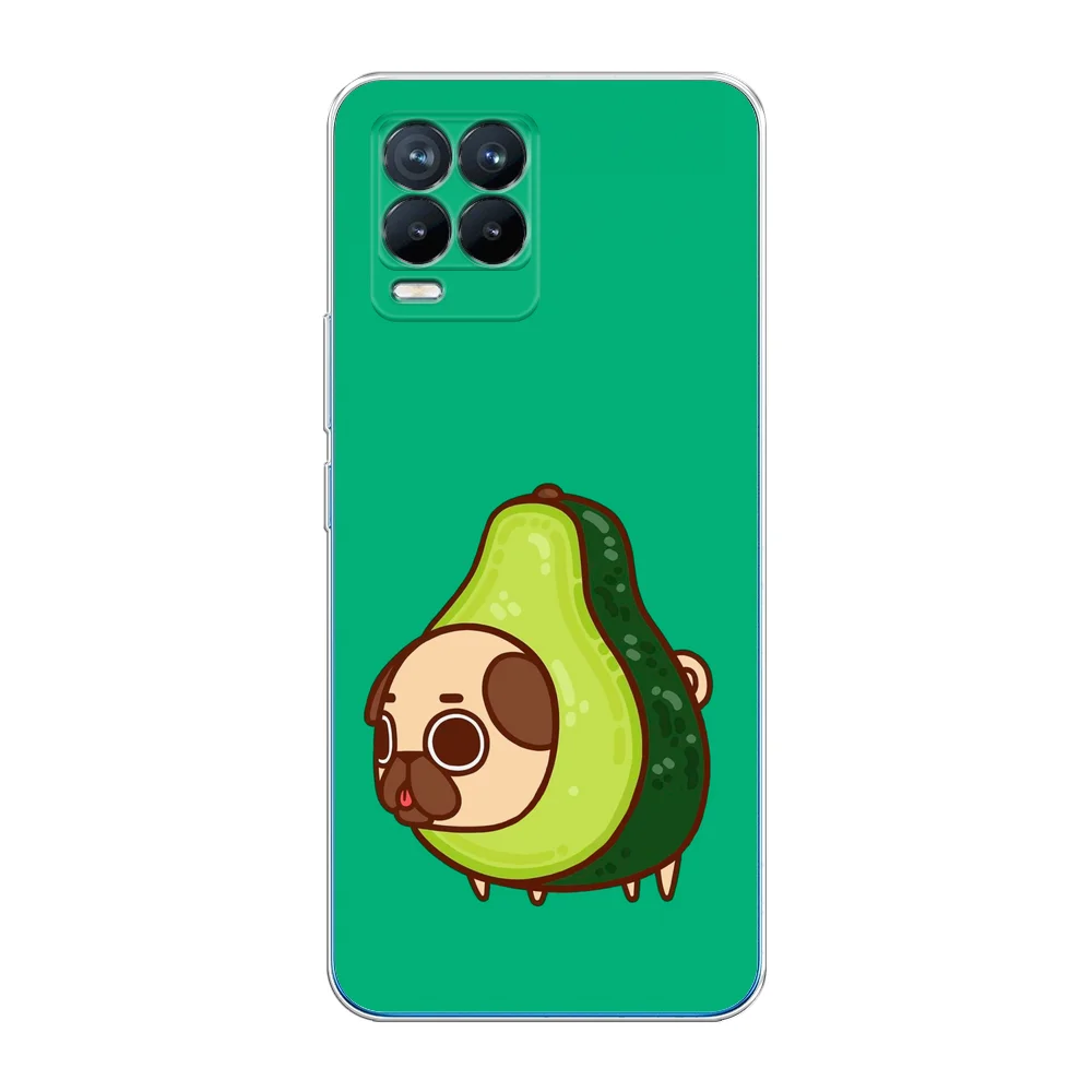 Мятный силиконовый чехол на Oppo Realme 8/8 Pro / Оппо Реалми 8/8 Про прозрачный, с рисунком