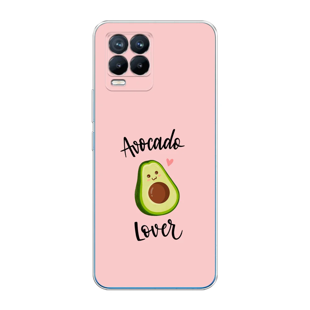 Розовый силиконовый чехол на Oppo Realme 8/8 Pro / Оппо Реалми 8/8 Про прозрачный, с рисунком
