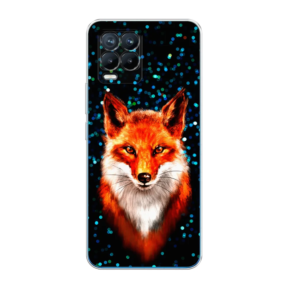 Рыжий силиконовый чехол на Oppo Realme 8/8 Pro / Оппо Реалми 8/8 Про прозрачный, с рисунком