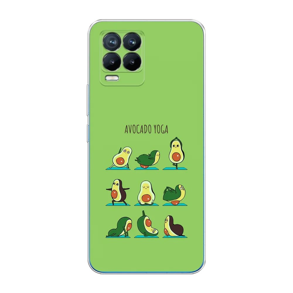 Салатовый силиконовый чехол на Oppo Realme 8/8 Pro / Оппо Реалми 8/8 Про прозрачный, с рисунком