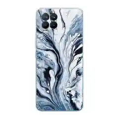 Сиреневый силиконовый чехол на Oppo Realme 8/8 Pro / Оппо Реалми 8/8 Про прозрачный, с рисунком
