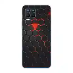 Тёмно-бордовый силиконовый чехол на Oppo Realme 8/8 Pro / Оппо Реалми 8/8 Про прозрачный, с рисунком