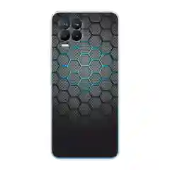 Темно-синий силиконовый чехол на Oppo Realme 8/8 Pro / Оппо Реалми 8/8 Про прозрачный, с рисунком