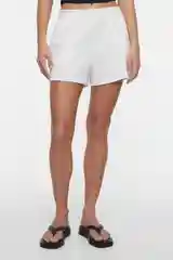 Шорты А-силуэта мини трикотажные с поясом-резинкой женские