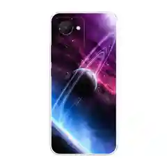Аметистовый силиконовый чехол на Realme C30 / Реалми С30 прозрачный, с рисунком, защита камеры