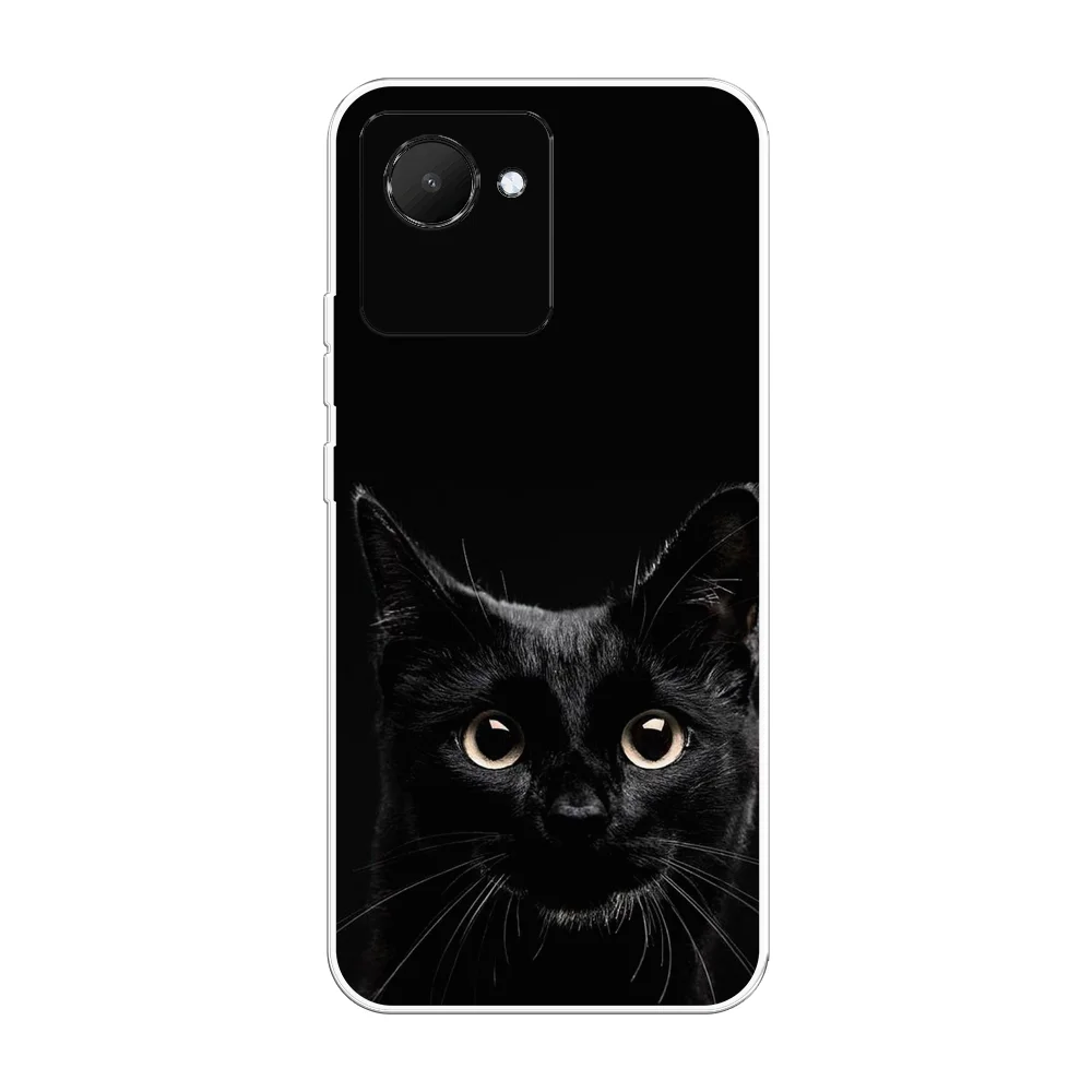 Зелёный хаки силиконовый чехол на Realme C30 / Реалми С30 прозрачный, с рисунком, защита камеры