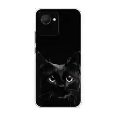 Зелёный хаки силиконовый чехол на Realme C30 / Реалми С30 прозрачный, с рисунком, защита камеры