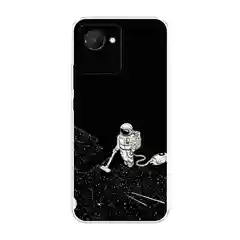 Карамельный силиконовый чехол на Realme C30 / Реалми С30 прозрачный, с рисунком, защита камеры