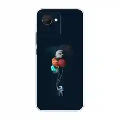 Марсала силиконовый чехол на Realme C30 / Реалми С30 прозрачный, с рисунком, защита камеры