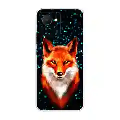 Рыжий силиконовый чехол на Realme C30 / Реалми С30 прозрачный, с рисунком, защита камеры