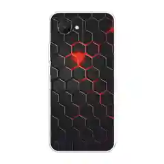 Тёмно-бордовый силиконовый чехол на Realme C30 / Реалми С30 прозрачный, с рисунком, защита камеры