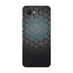 Темно-синий силиконовый чехол на Realme C30 / Реалми С30 прозрачный, с рисунком, защита камеры