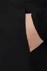 Черный брюки прямые вискозные с поясом на завязках женские