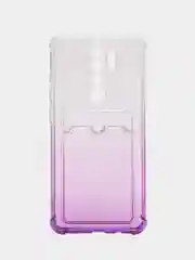 Аметистовый чехол для Xiaomi Redmi Note 8 Pro , прозрачный , с карманом для карты