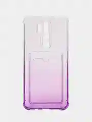 Аметистовый чехол для Xiaomi Redmi Note 8 Pro , прозрачный , с карманом для карты