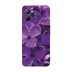 Вишнёвый силиконовый чехол на Realme C35 / Реалми С35 прозрачный, с рисунком, защита камеры