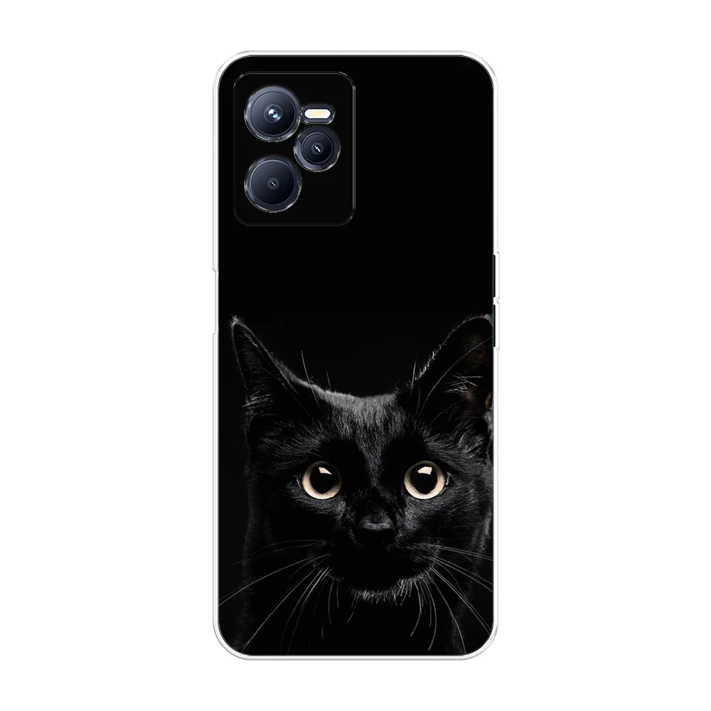 Зелёный хаки силиконовый чехол на Realme C35 / Реалми С35 прозрачный, с рисунком, защита камеры