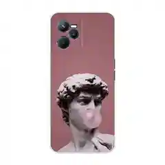 Коралловый силиконовый чехол на Realme C35 / Реалми С35 прозрачный, с рисунком, защита камеры