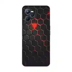Тёмно-бордовый силиконовый чехол на Realme C35 / Реалми С35 прозрачный, с рисунком, защита камеры