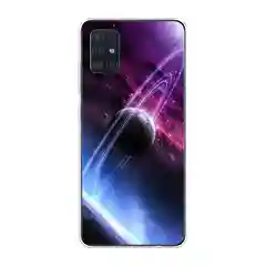 Аметистовый силиконовый чехол на Samsung Galaxy A51 / Самсунг А51 прозрачный с рисунком, защита камеры