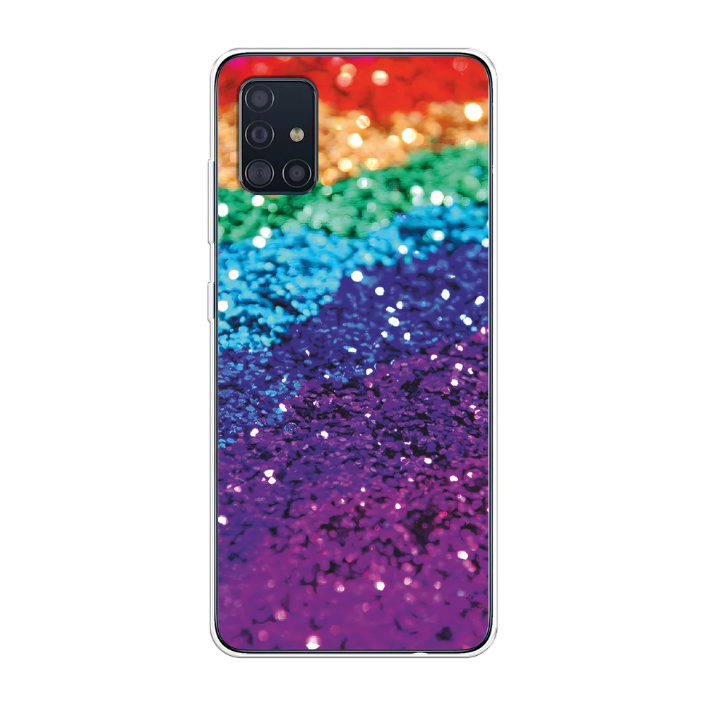 Багровый силиконовый чехол на Samsung Galaxy A51 / Самсунг А51 прозрачный с рисунком, защита камеры