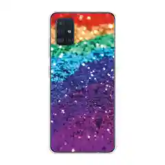 Багровый силиконовый чехол на Samsung Galaxy A51 / Самсунг А51 прозрачный с рисунком, защита камеры