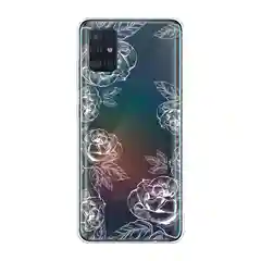 Бежевый меланж силиконовый чехол на Samsung Galaxy A51 / Самсунг А51 прозрачный с рисунком, защита камеры