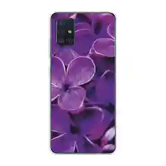 Вишнёвый силиконовый чехол на Samsung Galaxy A51 / Самсунг А51 прозрачный с рисунком, защита камеры
